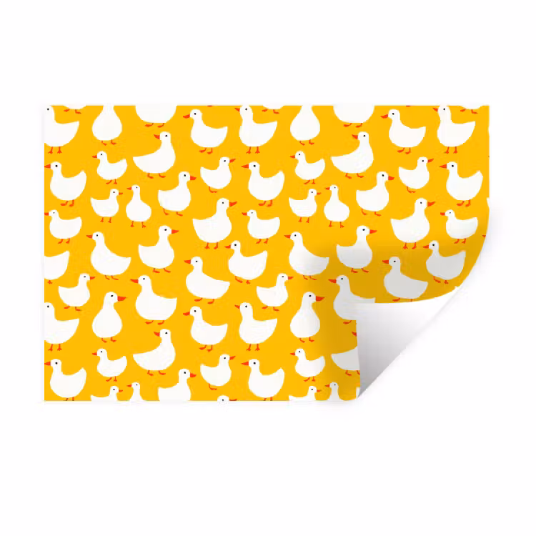 Muursticker - Eendjes - Patroon - Geel — 1