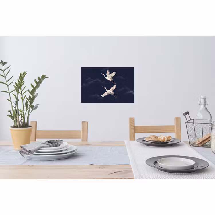 Muursticker - Kraanvogels - Nachthemel - Blauw — 3