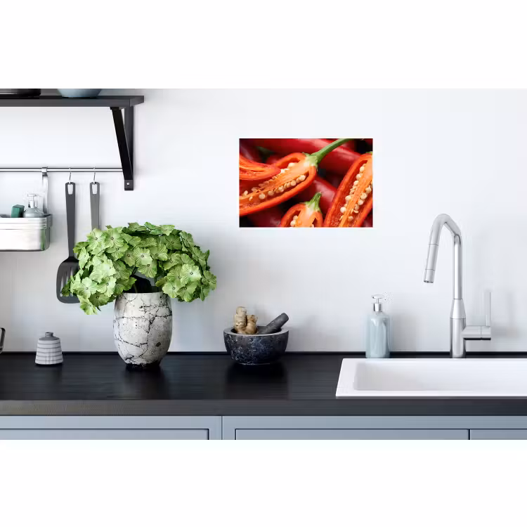 Muursticker - Chilipeper - Open - Rood — 2