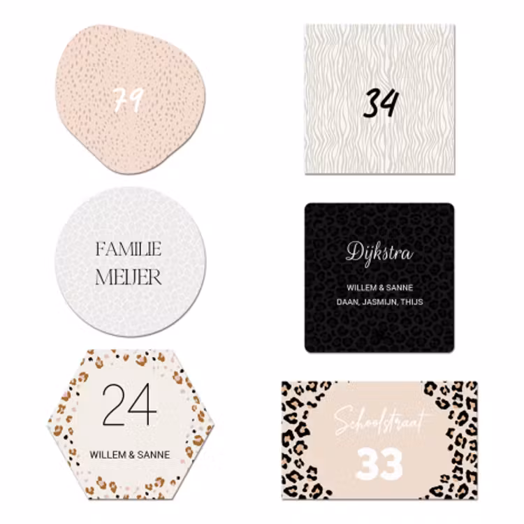 Naambord panterprint — 1