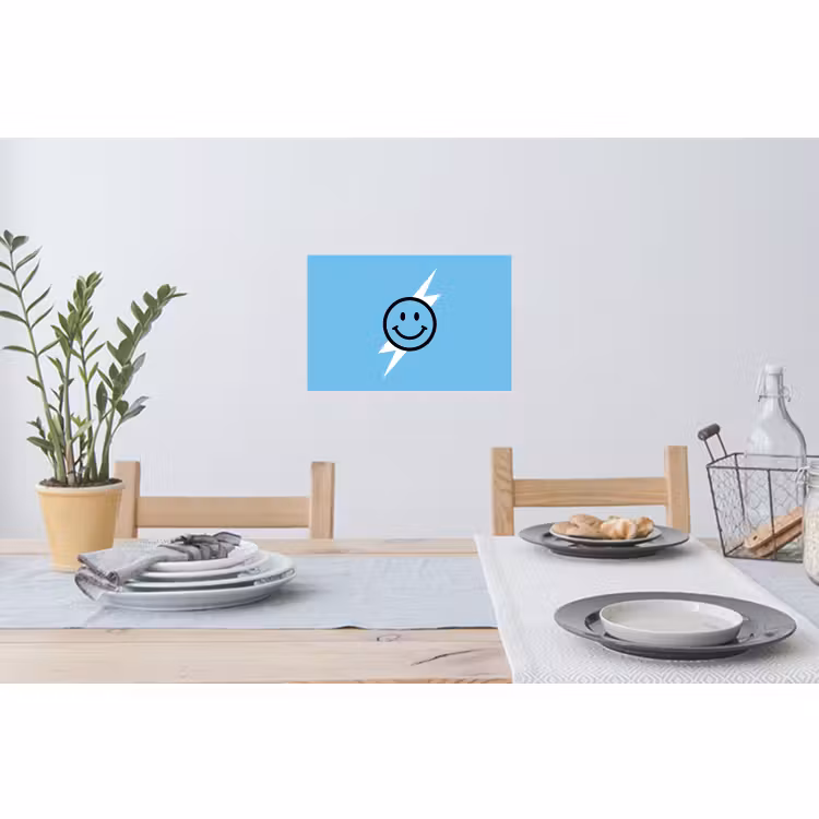 Muursticker - Smiley - Blauw - Bliksem — 3