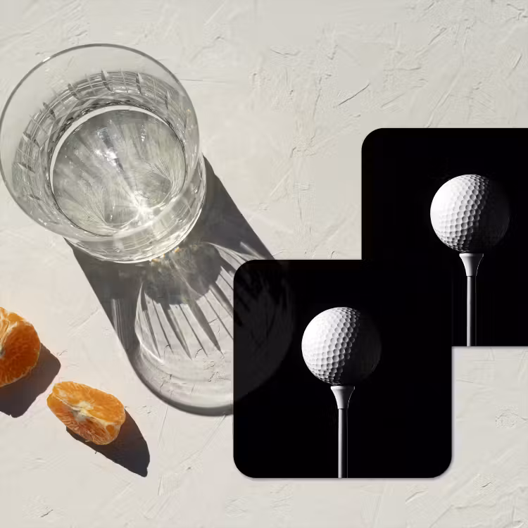 Onderzetter - Golfbal - Minimalistisch - Wit — 2