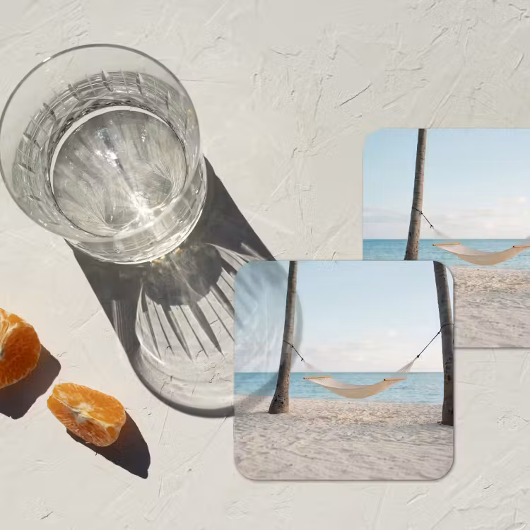 Onderzetter​ - Hangmat - Strand - Wit — 2