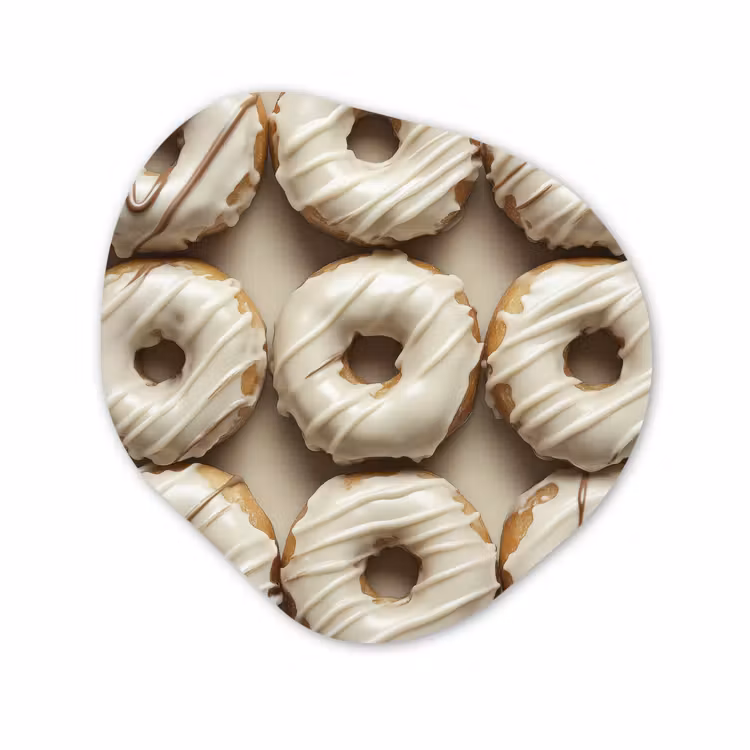 Organisch schilderij - Forex - Donuts - Chocolade - Wit - Beige — 1