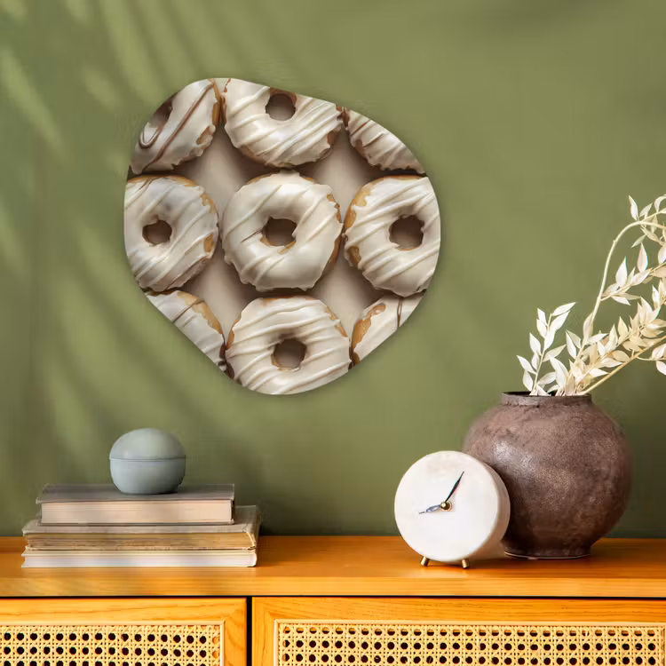 Organisch schilderij - Forex - Donuts - Chocolade - Wit - Beige — 2