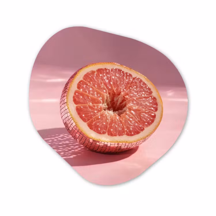 Organisch schilderij - Forex - Grapefruit - Roze - Disco - Shiny — 1