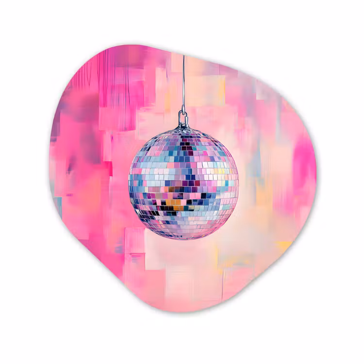 Organisch schilderij - Forex - Discobal - Pink - Verf — 1