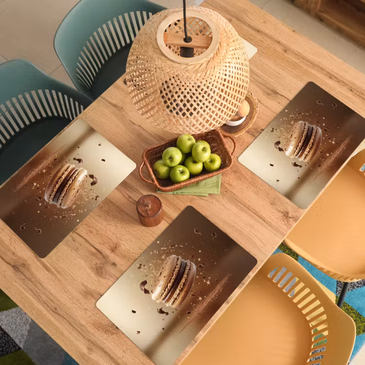 Placemat - 6 stuks - Chocolade - Macarons - Eten - Snoep — 4