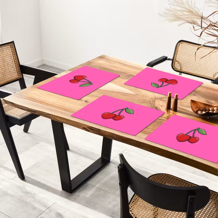 Placemat - 6 stuks - Kers - Roze - Fruit — 3