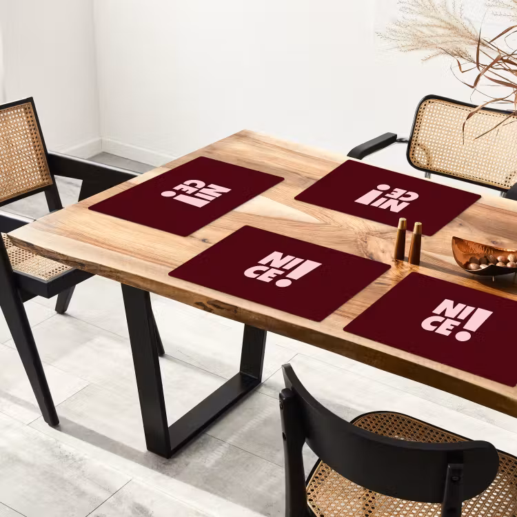 Placemat - 6 stuks - Nice - Uitroepteken - Rood — 3