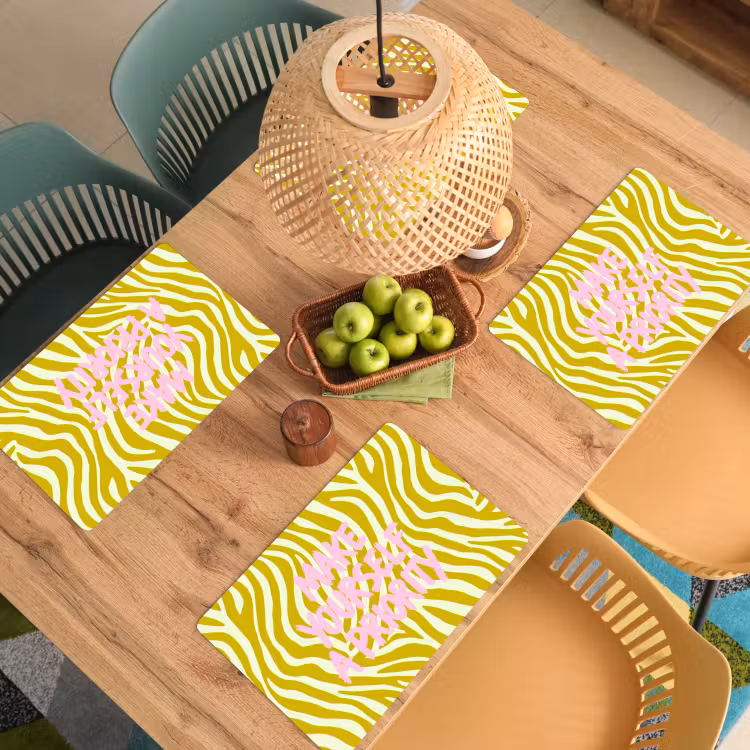 Placemat - 6 stuks - Zebraprint - Priority - Roze — 4