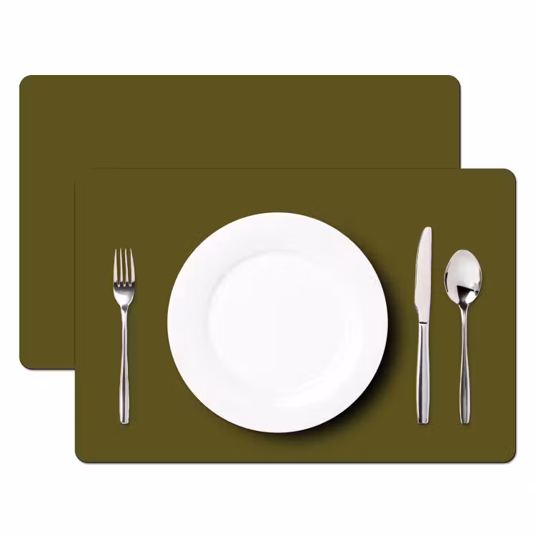 Placemat - 6 stuks - Dark - Olive - Groen — 2
