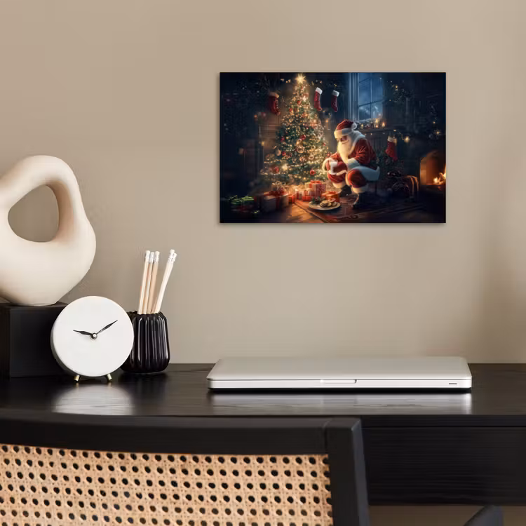 Poster - Kerstman - Haard - Donker — 2