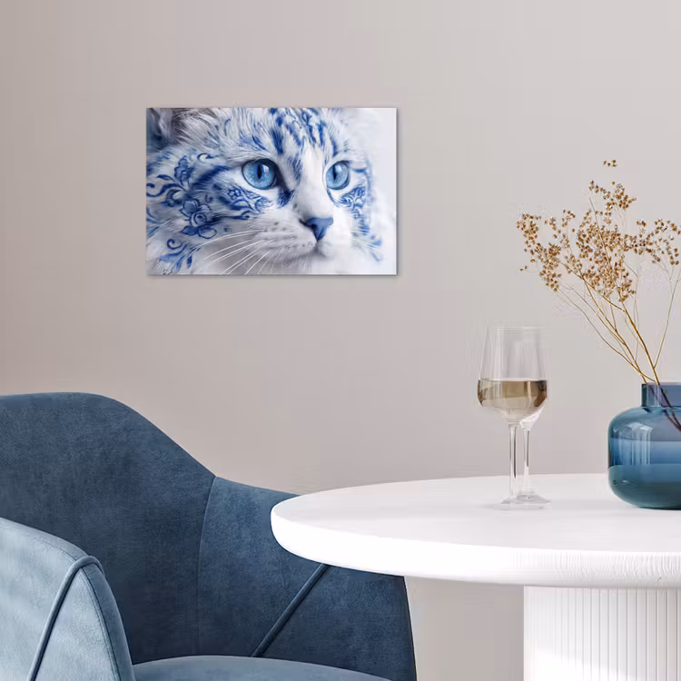 Poster - Kat - Patroon - Blauw — 4
