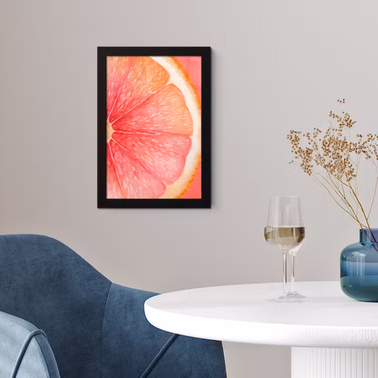 Poster met lijst - Grapefruit - Roze - Levendig — 2
