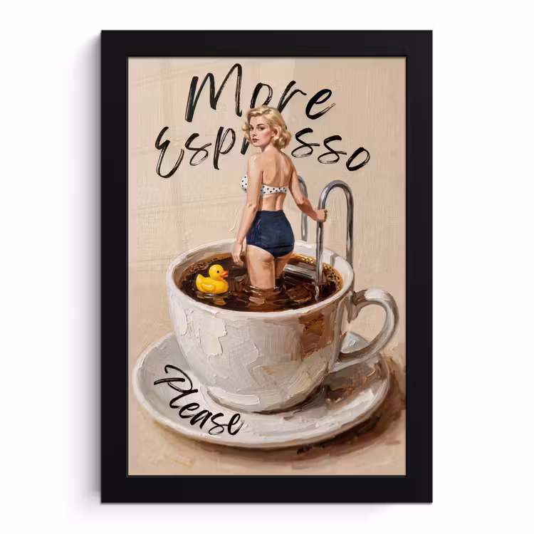 Poster met lijst - More espresso - Koffie - Eend — 1