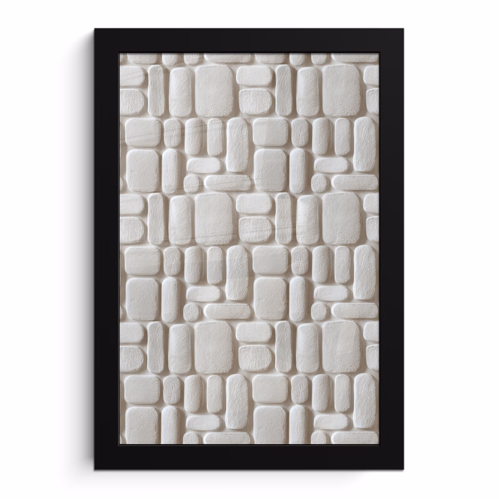Poster met lijst - Reliëf - Structuur - Wit — 1