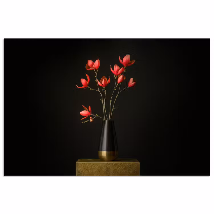 Poster - Rode - Bloemen - Vaas — 1