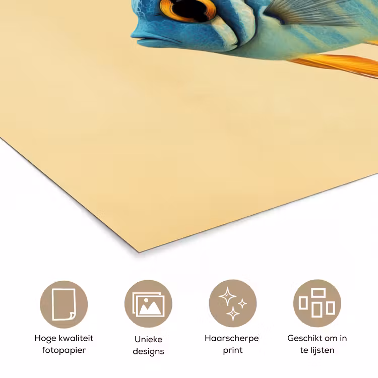 Poster - Vis - Vinnen - Blauw - Ogen — 5