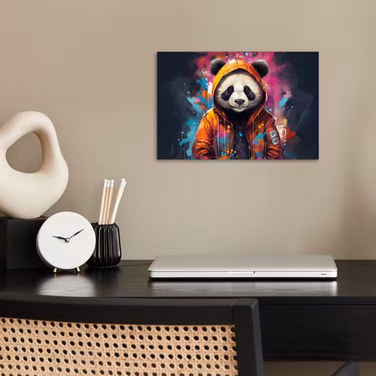 Poster - Panda - Jas - Graffiti - Oranje — 2