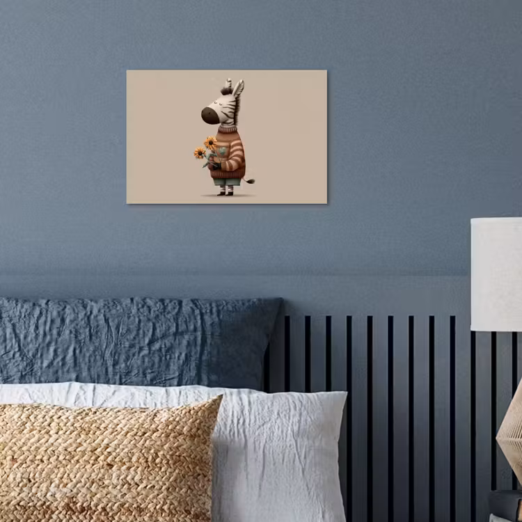 Poster - Zebra - Zonnebloemen - Warm — 3