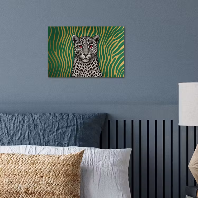 Poster - Panter - Zebrapatroon - Groen — 3