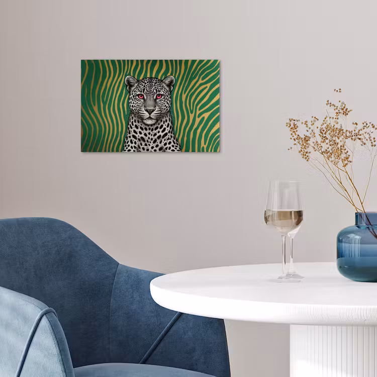 Poster - Panter - Zebrapatroon - Groen — 4