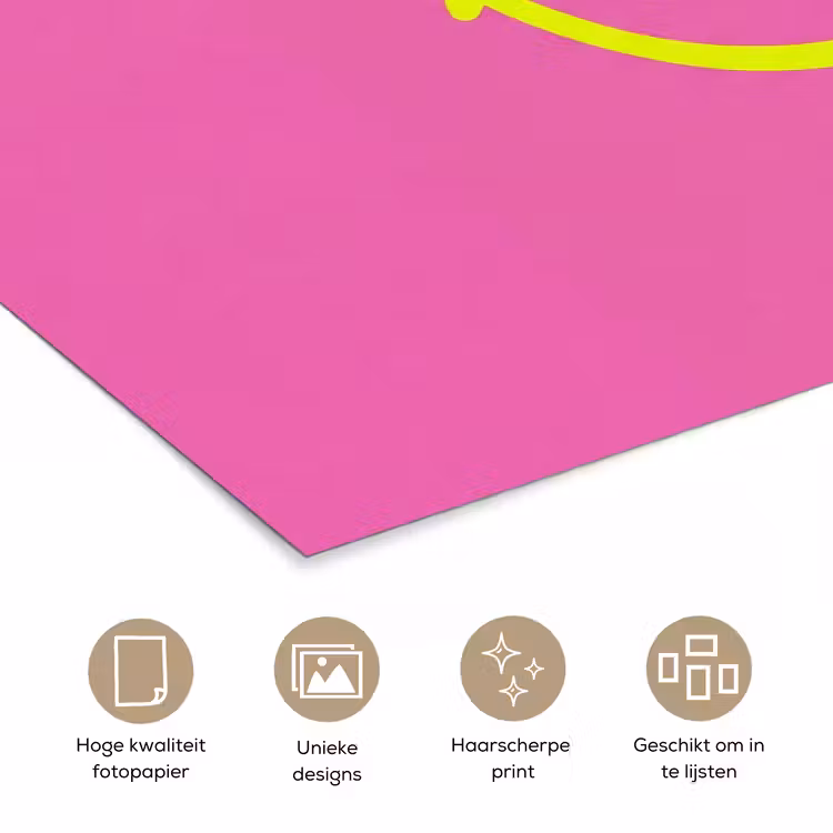 Poster - Smiley - Vrolijk - Roze — 5