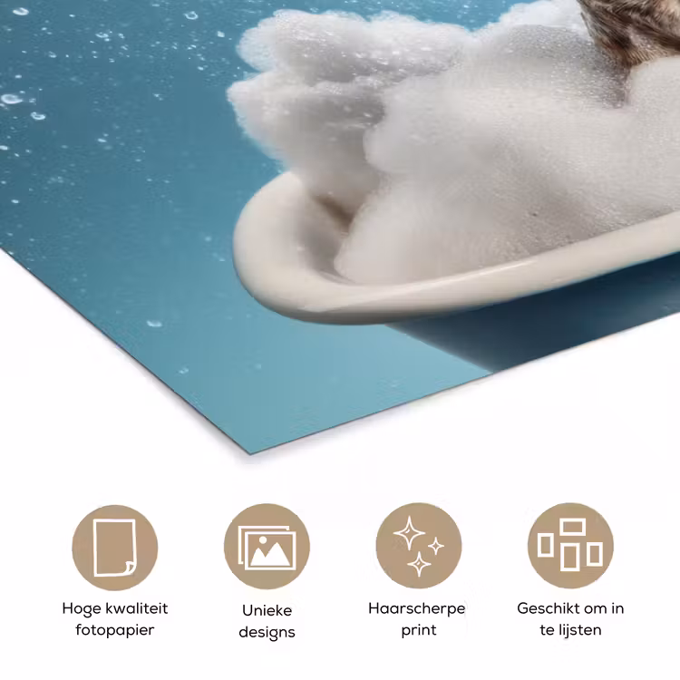 Poster - Teckel - Bad - Schuim - Waterdruppels — 5
