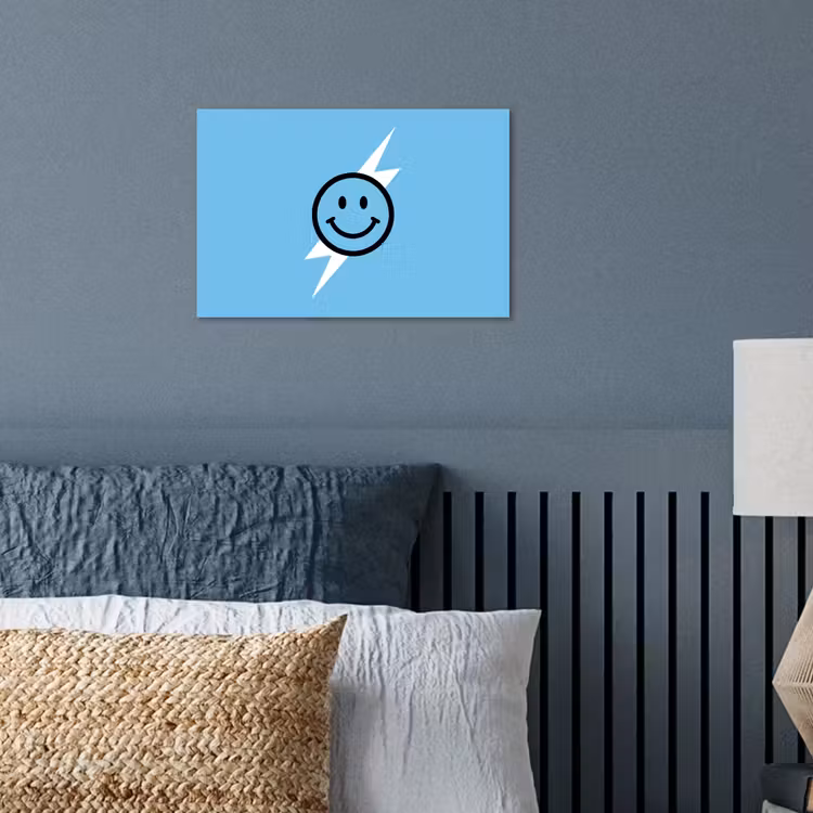 Poster - Smiley - Blauw - Bliksem — 3