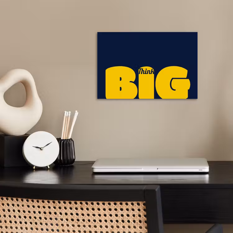 Poster - Think big - Blauw - Geel — 2
