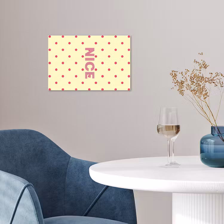 Poster - Nice - Stippen - Roze - Geel — 4