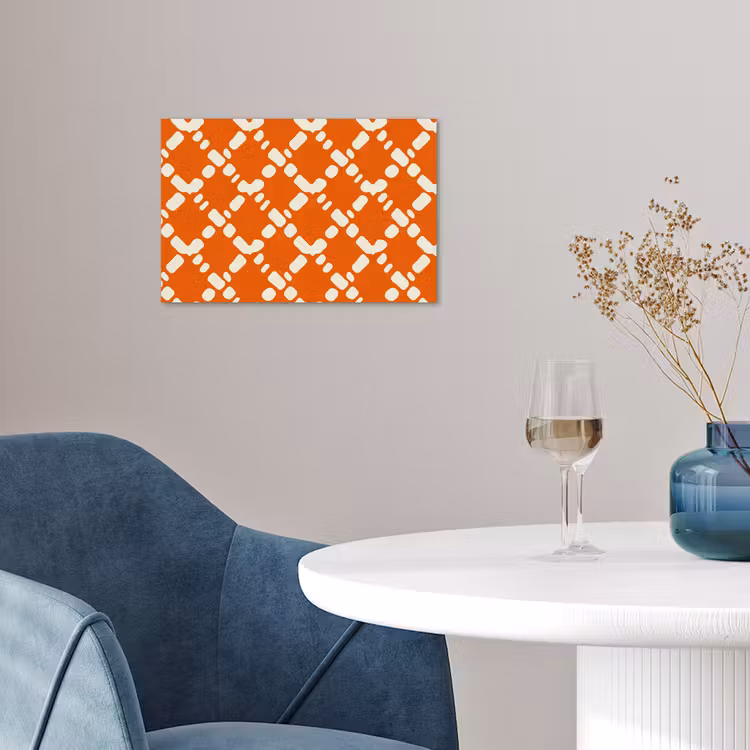Poster - Oranje - Ruitpatroon - Wit — 4