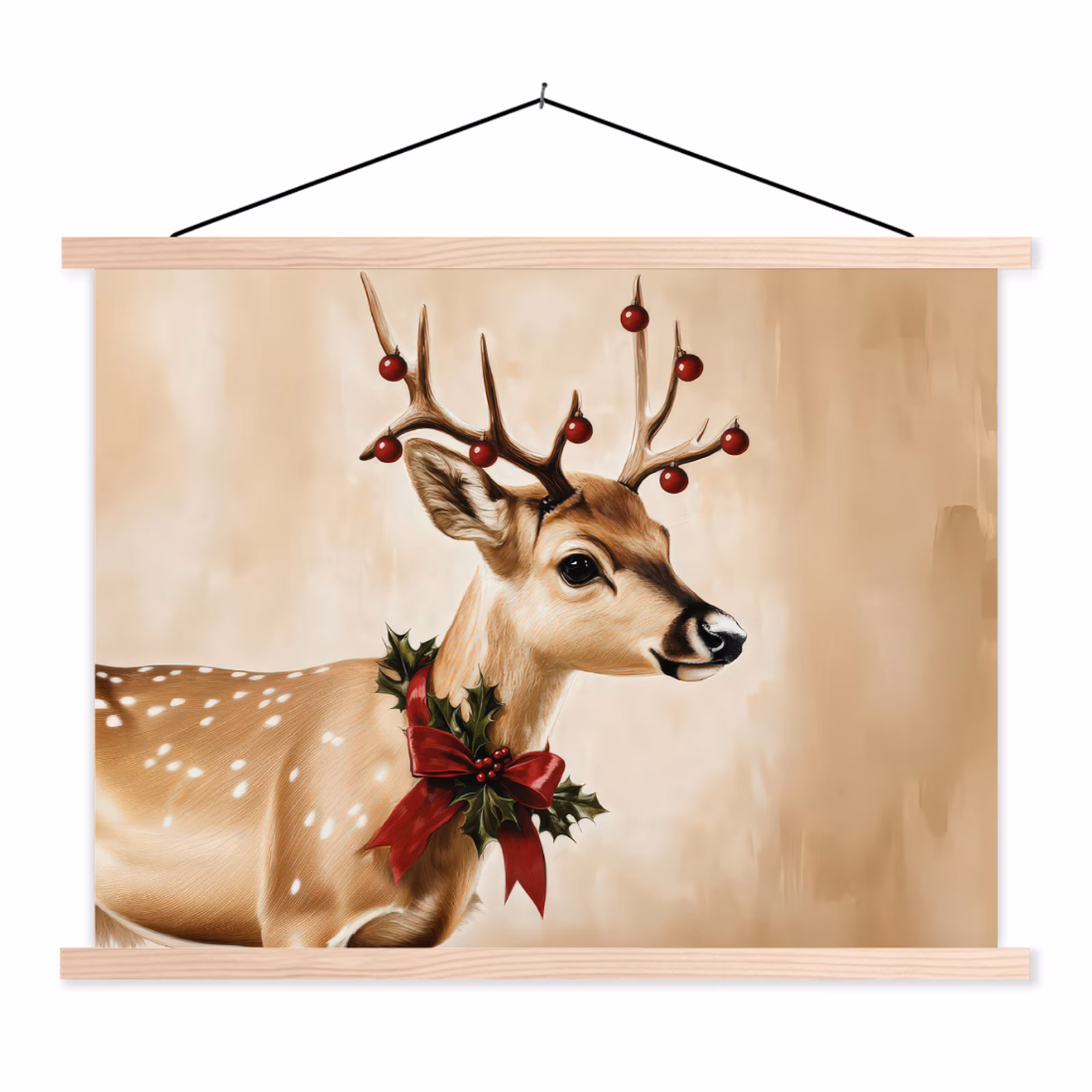 Schoolplaat - Gewei - Kerst - Rendier - Rood — 1