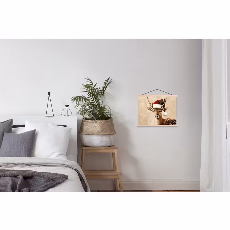 Schoolplaat - Kerst - Hert - Gewei - Rood — 2