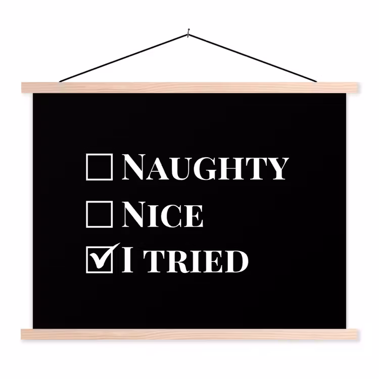Schoolplaat - Kerst - Zwart - Wit - Quote - Grappig — 1