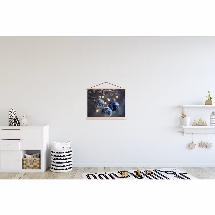 Schoolplaat - Kerstbal - Versierd - Blauw — 3