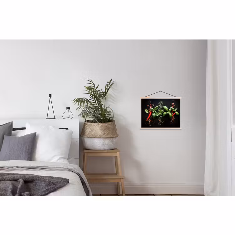 Schoolplaat - Chilipepers - Basilicum - Blaadjes - Rood — 2