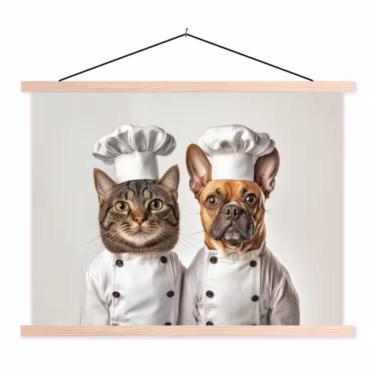 Schoolplaat - Kat - Hond - Kokskleding — 1