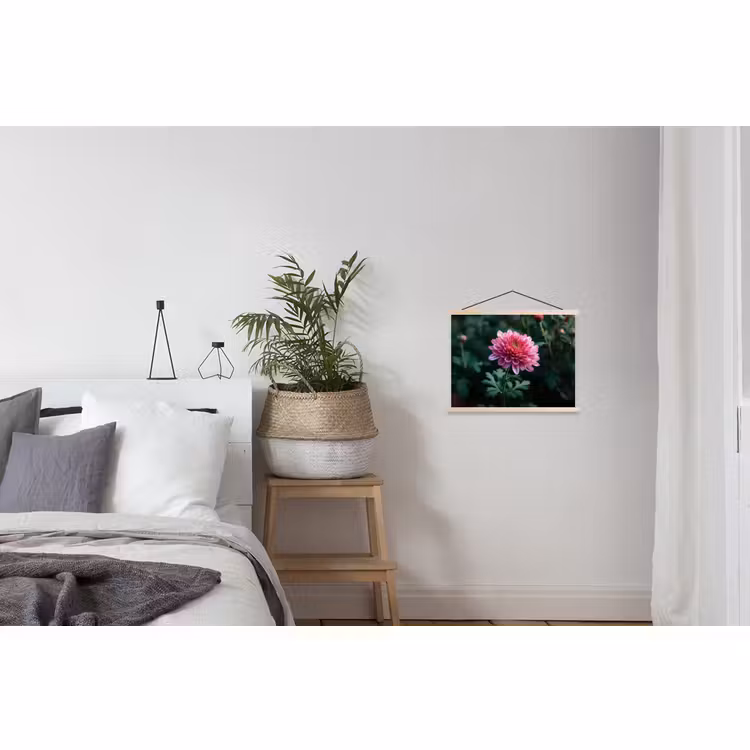 Schoolplaat - Blad - Chrysant - Roze - Schaduw — 2