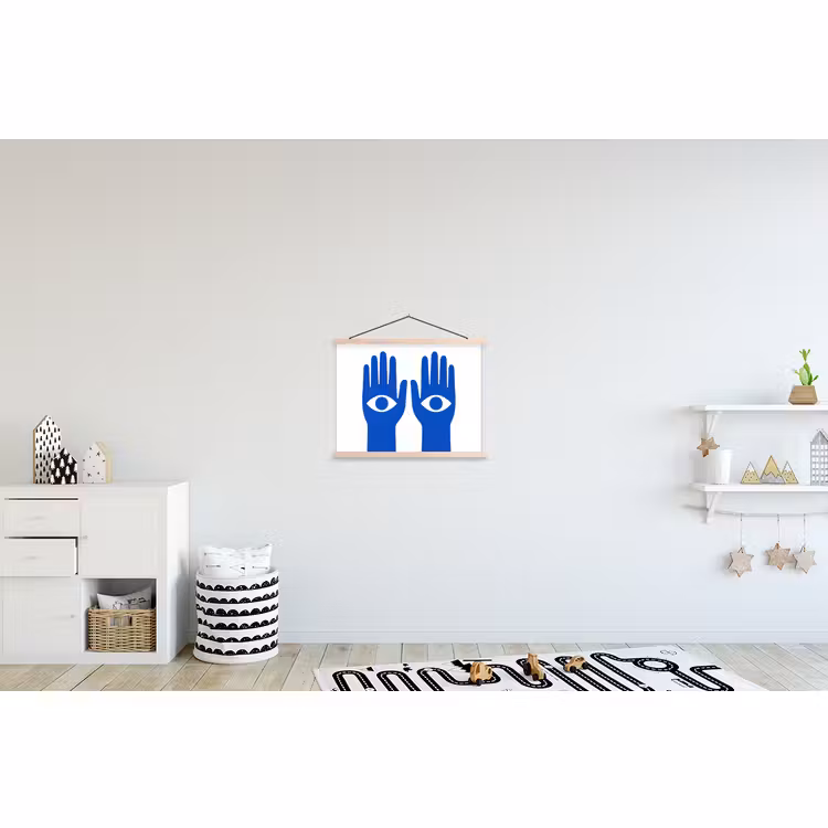Schoolplaat - Handen - Twee - Ogen - Blauw — 3