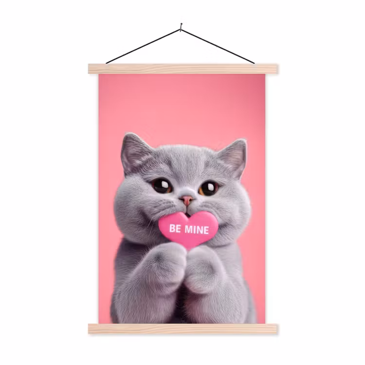 Schoolplaat - Kat - Valentijn - Roze - Liefde — 1