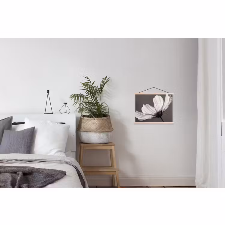 Schoolplaat - Bloem - Minimalistisch - Zwart - Wit — 2