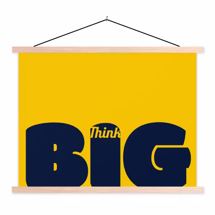Schoolplaat - Geel - Think big - Grafisch — 1