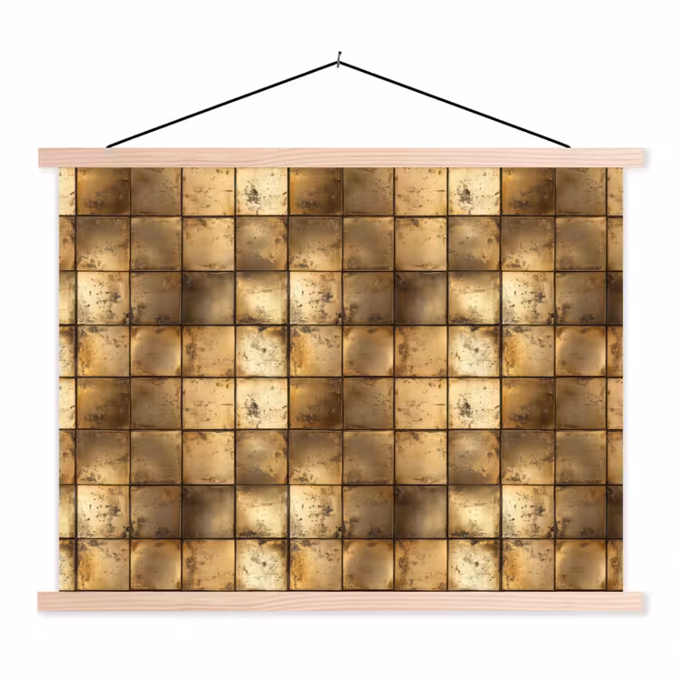 Schoolplaat - Geometrisch - Tegels - Goud — 1