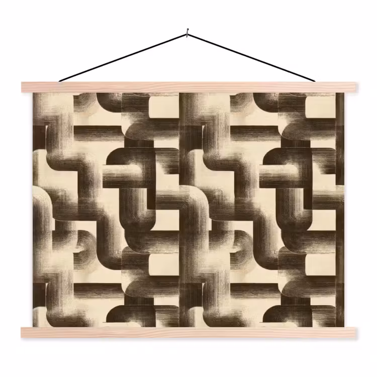 Schoolplaat - Abstract - Retro - Zwart — 1