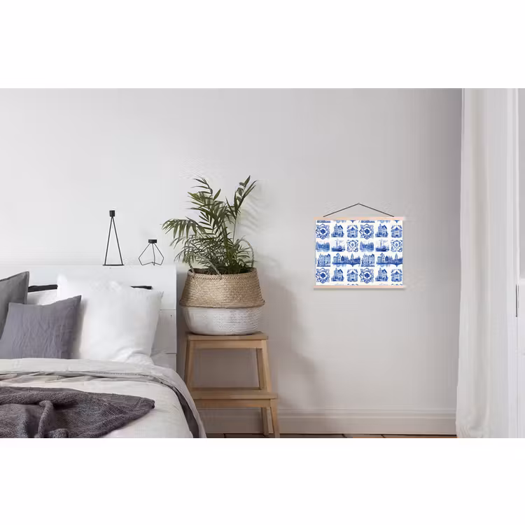 Schoolplaat - Huizen - Schepen - Blauw — 2