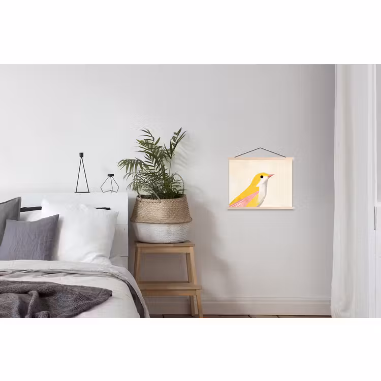 Schoolplaat - Vogel - Minimalistisch - Geel — 2