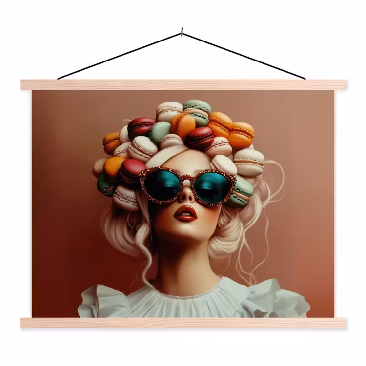 Schoolplaat - Vrouw - Macarons - Bril — 1