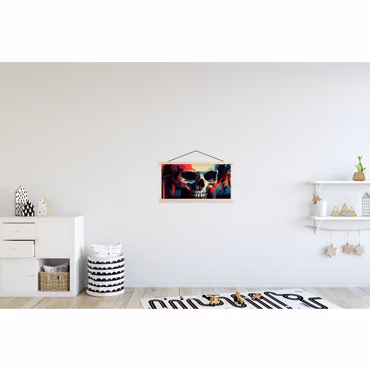 Schoolplaat - Schedel - Abstract - Rood - Blauw - Graffiti — 3